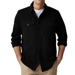 J. Crew Seaboard Soft Knit Shirt For Men Button Down Top Black Soft Large